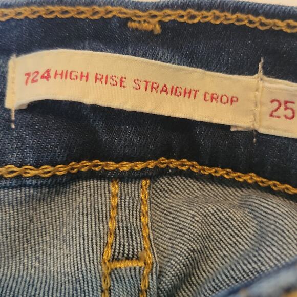 Levi's Premium Jeans Model 724 High Rise Straight Drop Size 25 Great Condition - Picture 4 of 11